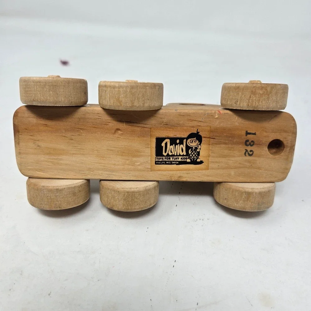 Vintage David Toys‎ for Tuff Kids Wooden 6 Wheel Truck Phelps Wisconsin 132